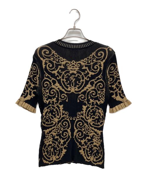 FENDI（フェンディ）FENDI (フェンディ) 薄手ニット ブラック×ベージュ サイズ:40の古着・服飾アイテム