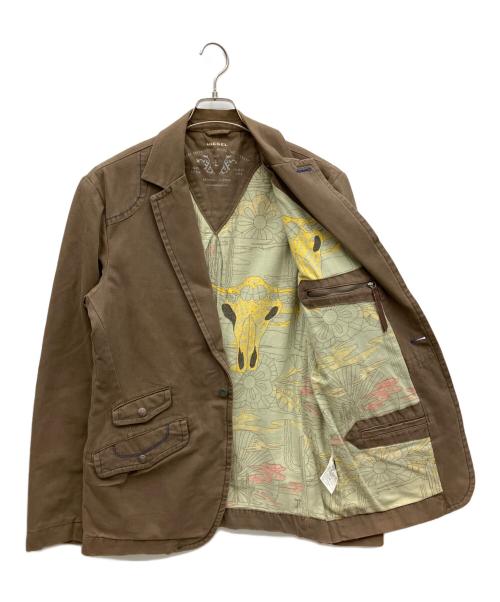 DIESEL（ディーゼル）DIESEL (ディーゼル) テーラードジャケット ブラウン サイズ:2の古着・服飾アイテム