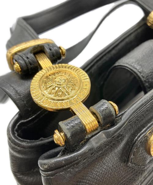 GIANNI VERSACE（ジャンニ・ヴェルサーチ）GIANNI VERSACE (ジャンニ・ヴェルサーチ) レザーハンドバッグ ブラックの古着・服飾アイテム