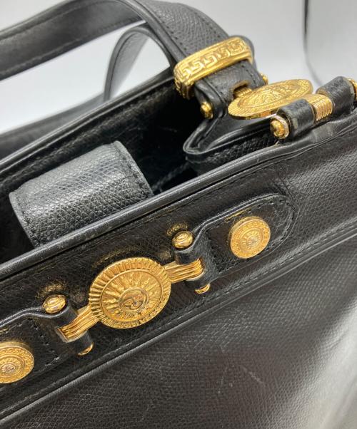 GIANNI VERSACE（ジャンニ・ヴェルサーチ）GIANNI VERSACE (ジャンニ・ヴェルサーチ) レザーハンドバッグ ブラックの古着・服飾アイテム