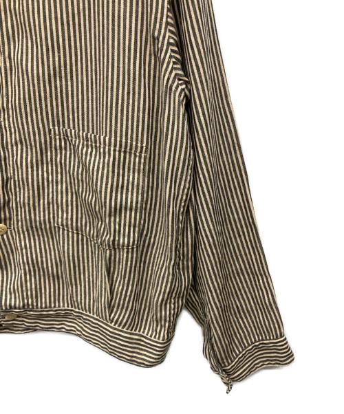 COMOLI（コモリ）COMOLI (コモリ) ストライプブルゾン ブラック×ベージュ サイズ:1の古着・服飾アイテム