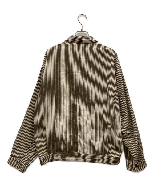 COMOLI（コモリ）COMOLI (コモリ) ストライプブルゾン ブラック×ベージュ サイズ:1の古着・服飾アイテム