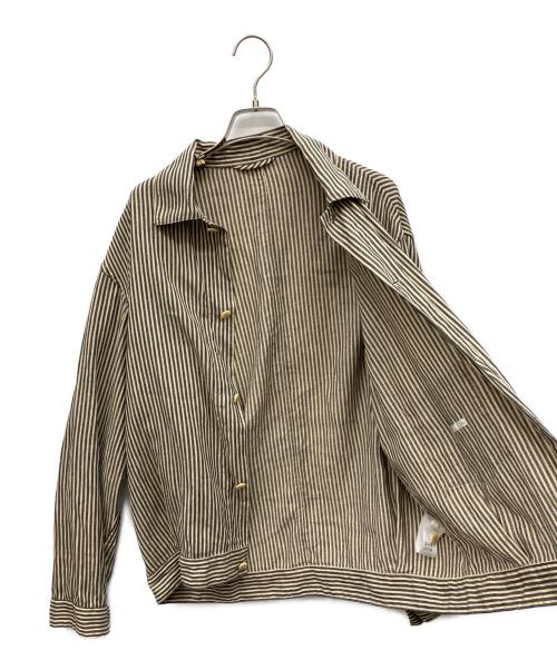 COMOLI（コモリ）COMOLI (コモリ) ストライプブルゾン ブラック×ベージュ サイズ:1の古着・服飾アイテム