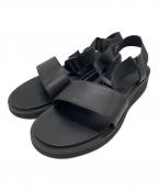 FOOTWORKSフットワークス）の古着「Sandals with Velcro Straps(wide belt) in Grain Leather」｜ブラック