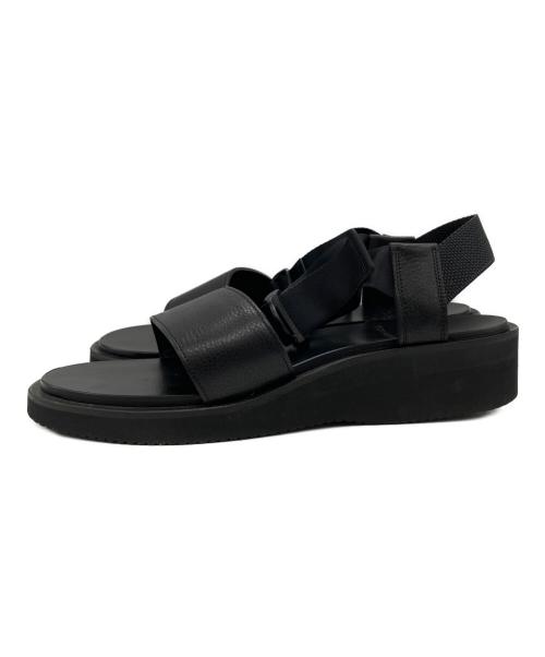 FOOTWORKS（フットワークス）FOOTWORKS (フットワークス) Sandals with Velcro Straps(wide belt) in Grain Leather ブラック サイズ:25.5cmの古着・服飾アイテム