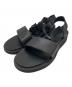 FOOTWORKS（フットワークス）の古着「Sandals with Velcro Straps(wide belt) in Grain Leather」｜ブラック