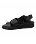 FOOTWORKS (フットワークス) Sandals with Velcro Straps(wide belt) in Grain Leather ブラック サイズ:25.5cm：28000円