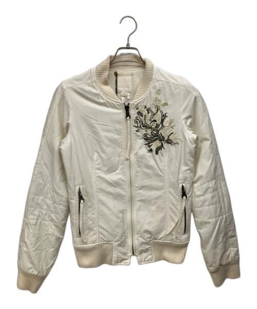 DIESEL（ディーゼル）DIESEL (ディーゼル) MA-1ブルゾン ホワイト サイズ:Sの古着・服飾アイテム