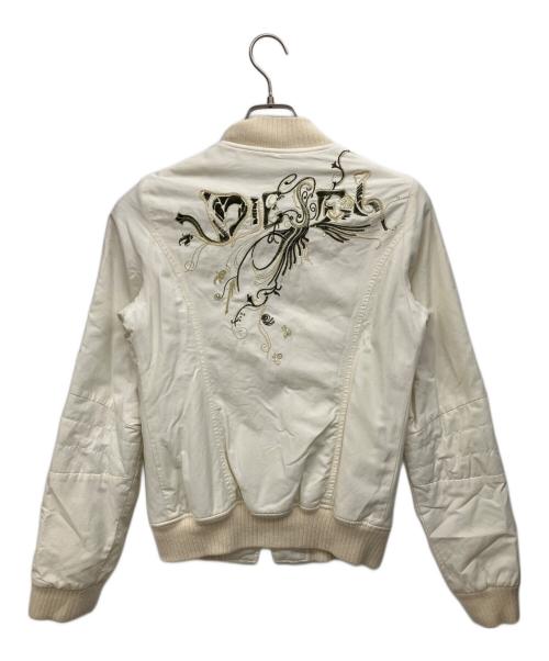 DIESEL（ディーゼル）DIESEL (ディーゼル) MA-1ブルゾン ホワイト サイズ:Sの古着・服飾アイテム