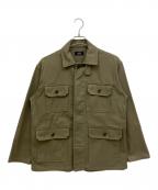 SHIPSシップス）の古着「サージツイルサファリジャケット」｜オリーブ