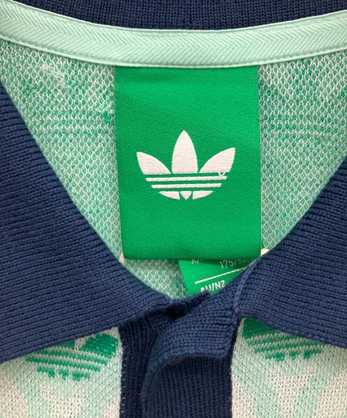 adidas（アディダス）adidas (アディダス) ポロシャツ グリーン×ネイビー サイズ:L 未使用品の古着・服飾アイテム