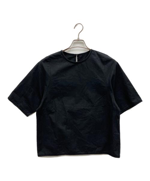 homspun（ホームスパン）homspun (ホームスパン) 半袖ブラウス ブラック サイズ:Sの古着・服飾アイテム