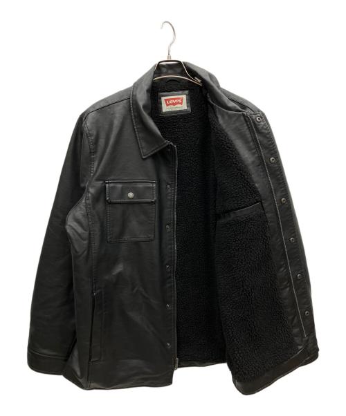 LEVI'S（リーバイス）LEVI'S (リーバイス) フェイクレザージャケット ブラック サイズ:XLの古着・服飾アイテム