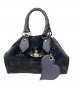 Vivienne Westwood accessoriesヴィヴィアン ウエストウッド アクセサリー）の古着「レザー切替ハンドバッグ」｜ブラック