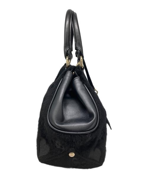 Vivienne Westwood accessories（ヴィヴィアン ウエストウッド アクセサリー）Vivienne Westwood accessories (ヴィヴィアン ウエストウッド アクセサリー) レザー切替ハンドバッグ ブラックの古着・服飾アイテム