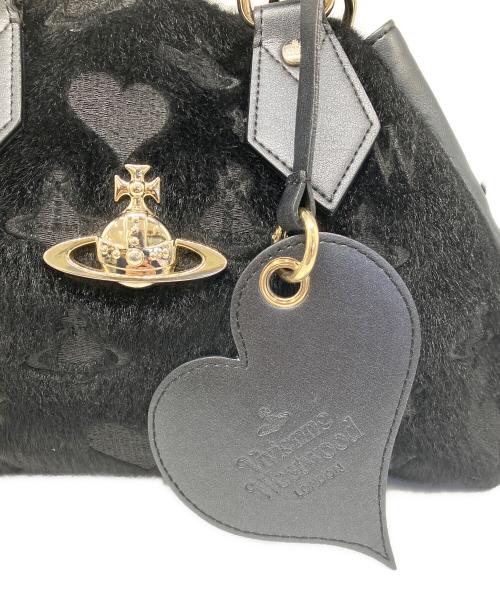 Vivienne Westwood accessories（ヴィヴィアン ウエストウッド アクセサリー）Vivienne Westwood accessories (ヴィヴィアン ウエストウッド アクセサリー) レザー切替ハンドバッグ ブラックの古着・服飾アイテム