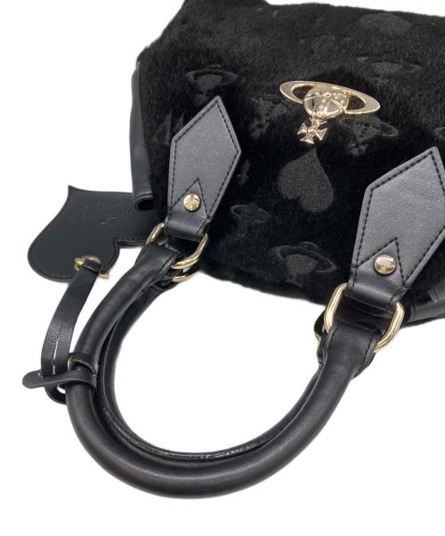 Vivienne Westwood accessories（ヴィヴィアン ウエストウッド アクセサリー）Vivienne Westwood accessories (ヴィヴィアン ウエストウッド アクセサリー) レザー切替ハンドバッグ ブラックの古着・服飾アイテム