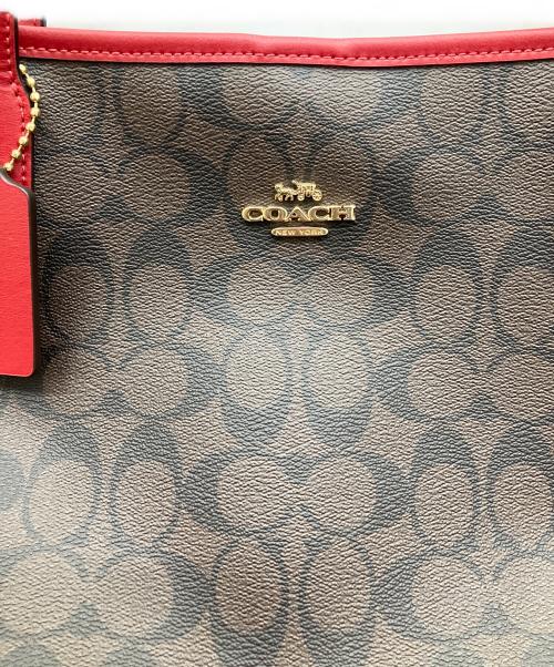 COACH（コーチ）COACH (コーチ) トートバッグ ブラウン×レッドの古着・服飾アイテム