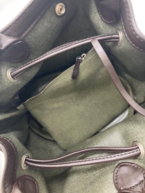 TOUT Y EST（トゥティエ）TOUT Y EST (トゥティエ) 巾着ハンドバッグ グリーンの古着・服飾アイテム