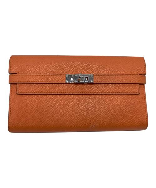 HERMES（エルメス）HERMES (エルメス) 長財布 オレンジの古着・服飾アイテム