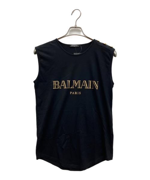 BALMAIN（バルマン）BALMAIN (バルマン) ノースリーブカットソー ブラック サイズ:38の古着・服飾アイテム