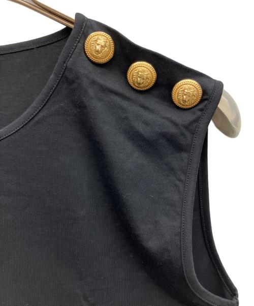 BALMAIN（バルマン）BALMAIN (バルマン) ノースリーブカットソー ブラック サイズ:38の古着・服飾アイテム
