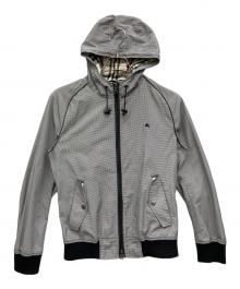 BURBERRY BLACK LABEL（バーバリーブラックレーベル）の古着「フーデッドジャケット」｜ブラック×ホワイト