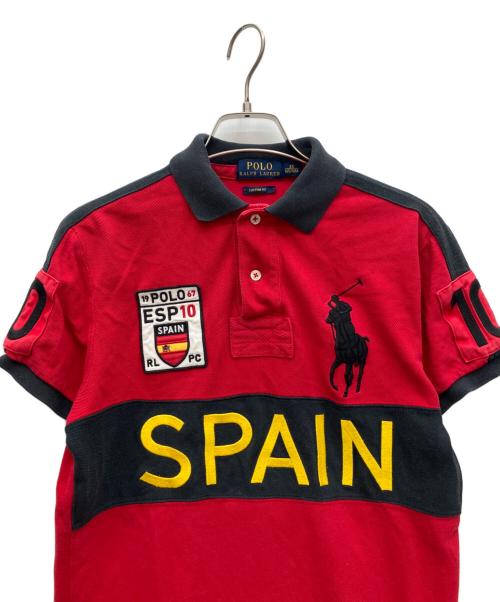 POLO RALPH LAUREN（ポロ・ラルフローレン）POLO RALPH LAUREN (ポロ・ラルフローレン) 半袖ポロシャツ レッド×ブラック サイズ:XSの古着・服飾アイテム