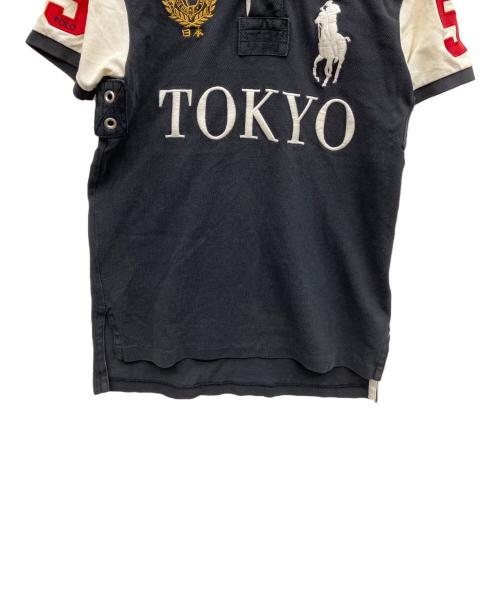 POLO RALPH LAUREN（ポロ・ラルフローレン）POLO RALPH LAUREN (ポロ・ラルフローレン) 半袖ポロシャツ ブラック×ホワイト サイズ:XSの古着・服飾アイテム