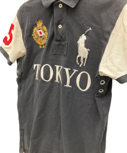 POLO RALPH LAUREN（ポロ・ラルフローレン）POLO RALPH LAUREN (ポロ・ラルフローレン) 半袖ポロシャツ ブラック×ホワイト サイズ:XSの古着・服飾アイテム
