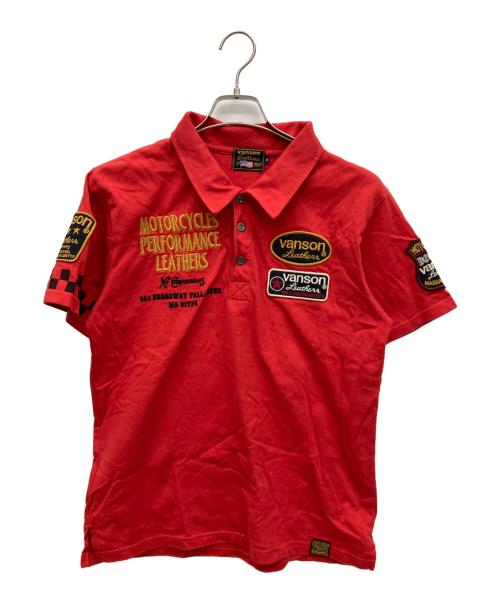 VANSON（バンソン）VANSON (バンソン) ポロシャツ レッド サイズ:Mの古着・服飾アイテム