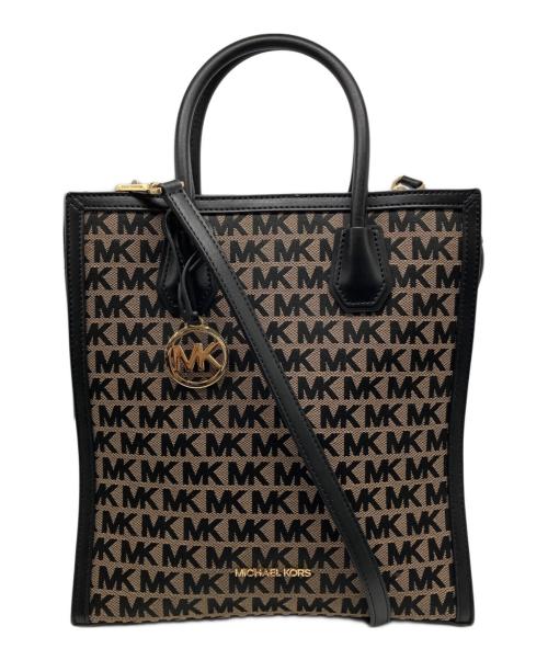 MICHAEL KORS（マイケルコース）MICHAEL KORS (マイケルコース) 2WAYバッグ ブラック×ベージュの古着・服飾アイテム