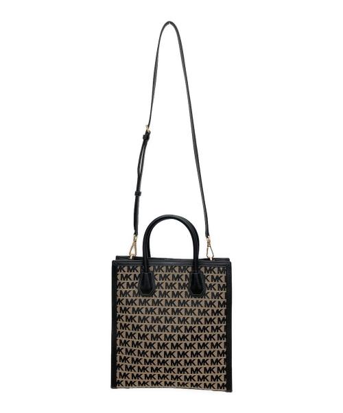 MICHAEL KORS（マイケルコース）MICHAEL KORS (マイケルコース) 2WAYバッグ ブラック×ベージュの古着・服飾アイテム