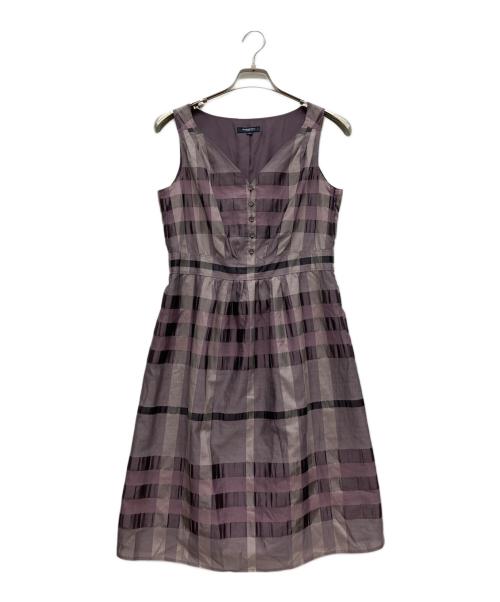 BURBERRY LONDON（バーバリーロンドン）BURBERRY LONDON (バーバリーロンドン) ノースリーブワンピース バイオレット サイズ:38の古着・服飾アイテム