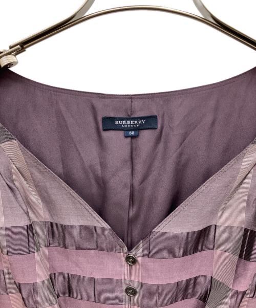 BURBERRY LONDON（バーバリーロンドン）BURBERRY LONDON (バーバリーロンドン) ノースリーブワンピース バイオレット サイズ:38の古着・服飾アイテム