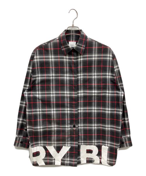 BURBERRY LONDON（バーバリーロンドン）BURBERRY LONDON (バーバリーロンドン) 長袖シャツ ブラック×レッド サイズ:UK4の古着・服飾アイテム