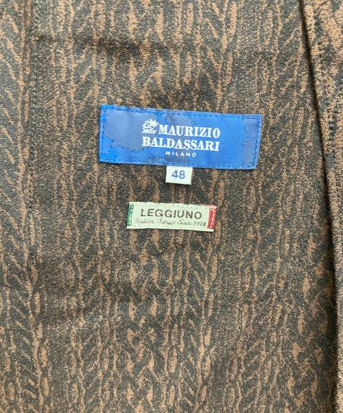 MAURIZIO BALDASSARI（マウリツィオバルダサーリ）MAURIZIO BALDASSARI (マウリツィオバルダサーリ) テーラードジャケット ブラウン×ブラック サイズ:48の古着・服飾アイテム