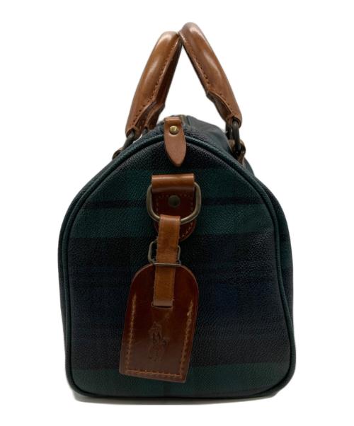 POLO RALPH LAUREN（ポロ・ラルフローレン）POLO RALPH LAUREN (ポロ・ラルフローレン) ミニボストンバッグ グリーン×ブラックの古着・服飾アイテム