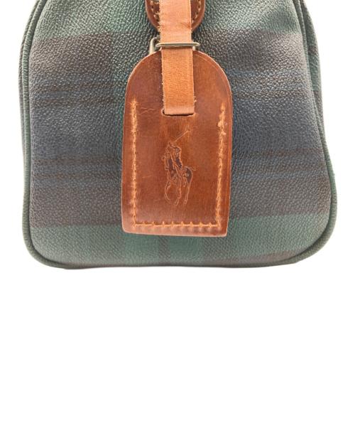 POLO RALPH LAUREN（ポロ・ラルフローレン）POLO RALPH LAUREN (ポロ・ラルフローレン) ミニボストンバッグ グリーン×ブラックの古着・服飾アイテム