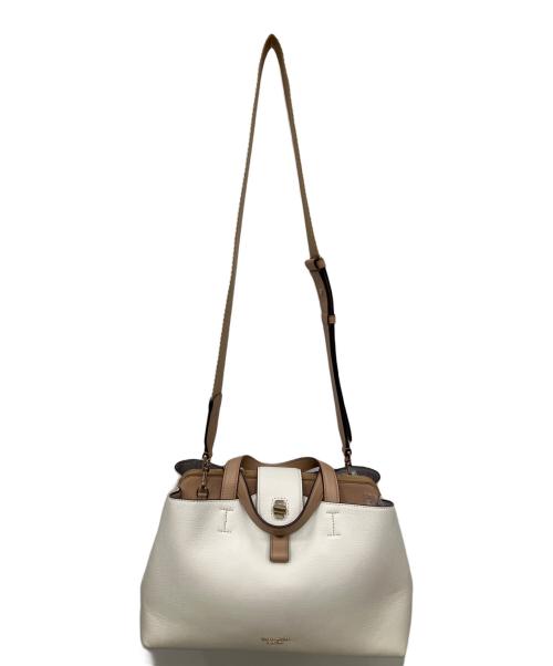 Kate Spade（ケイトスペード）Kate Spade (ケイトスペード) 2WAYバッグ ホワイト×ブラウンの古着・服飾アイテム