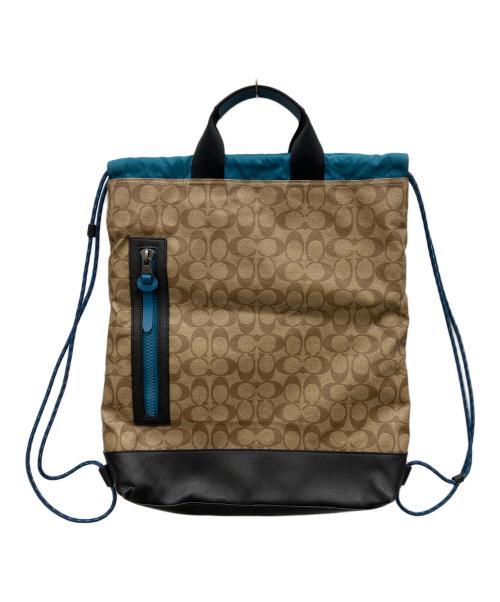 COACH（コーチ）COACH (コーチ) リュック ベージュ×ブラックの古着・服飾アイテム