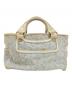 CELINE (セリーヌ) ハンドバッグ スカイブルー×ホワイト：6000円