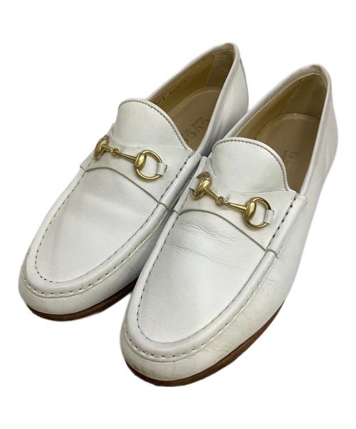 GUCCI（グッチ）GUCCI (グッチ) ビットローファー ホワイト サイズ:36 1/2の古着・服飾アイテム