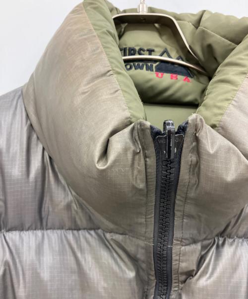 FIRST DOWN（ファーストダウン）FIRST DOWN (ファーストダウン) リバーシブルダウンジャケット グリーン サイズ:Lの古着・服飾アイテム