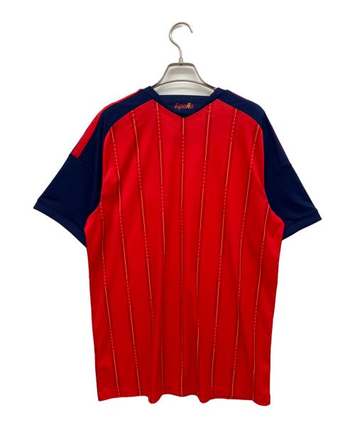 adidas（アディダス）adidas (アディダス) サッカーユニフォーム レッド×ネイビー サイズ:2XLの古着・服飾アイテム