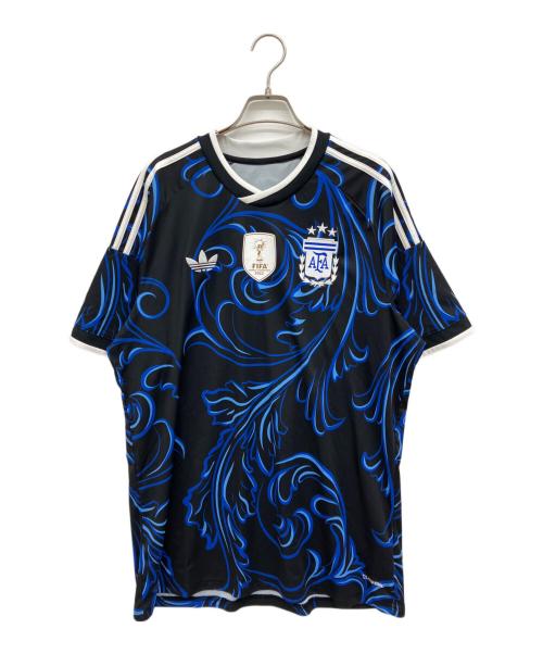adidas（アディダス）adidas (アディダス) サッカーユニフォーム ブラック×ブルー サイズ:3XLの古着・服飾アイテム