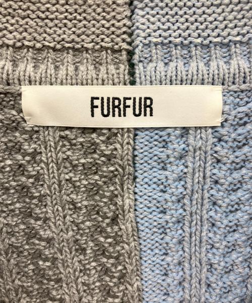 furfur（ファーファー）FURFUR (ファーファー) 厚手カーディガン ブルー サイズ:freeの古着・服飾アイテム