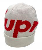 SUPREMEシュプリーム）の古着「ニット帽」｜ホワイト×レッド