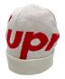 SUPREME（シュプリーム）の古着「ニット帽」｜ホワイト×レッド