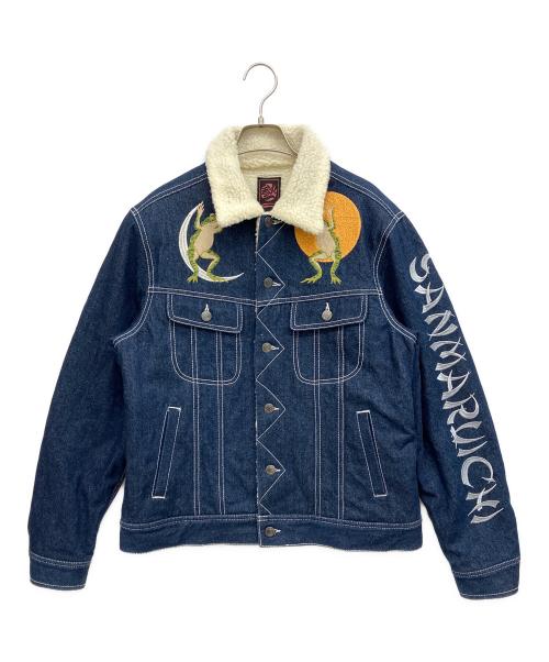 参丸一（サンマルイチ）参丸一 (サンマルイチ) 万歳デニムボアジャケット インディゴ サイズ:XLの古着・服飾アイテム